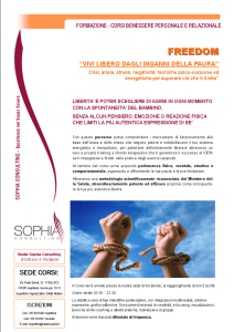 corso FREEDOM. Vivi libero dagli inganni della paura
