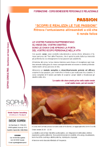 corso PASSION. SCOPRI  E REALIZZA LE TUE PASSIONI