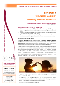 corso SINTONY. LA MAGIA DEL FEEELING NELLE RELAZION
